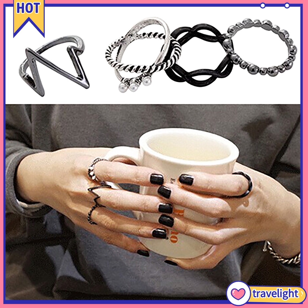 (Travelight) Set 4 Nhẫn Đeo Khớp Ngón Tay Cá Tính Cho Nữ