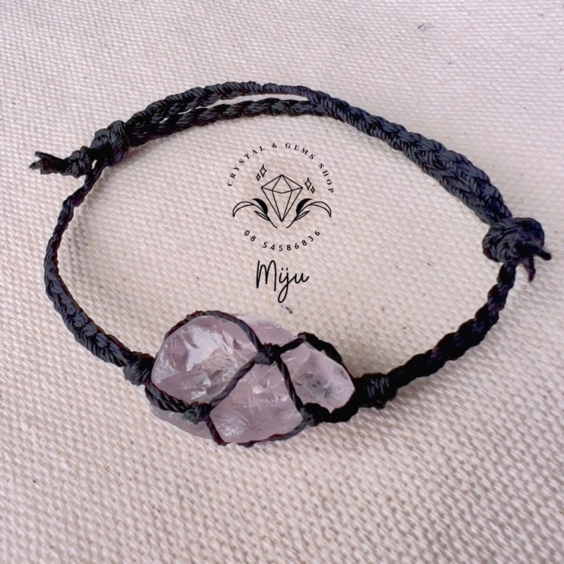 Nhiều mẫu - Vòng tay đan dây đá thô