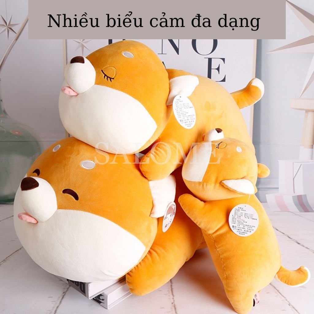 Gấu Bông Chó Shiba Biểu Cảm Cute, Hàng QC, Shiba Le Lưỡi Màu Vàng Đáng Yêu,  Gối Ôm Qùa Tặng Khổng Lồ