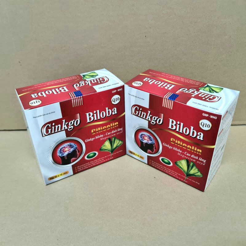 Bổ não Ginkgo Biloba Citicolin Coenzym Q10 giúp hoạt huyết, dưỡng não