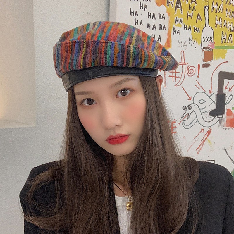 Nón Beret Da Phong Cách Retro Sành Điệu Cho Nữ