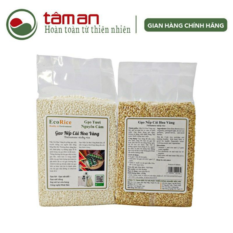 GẠO NẾP CÁI HOA VÀNG HỮU CƠ 1kg