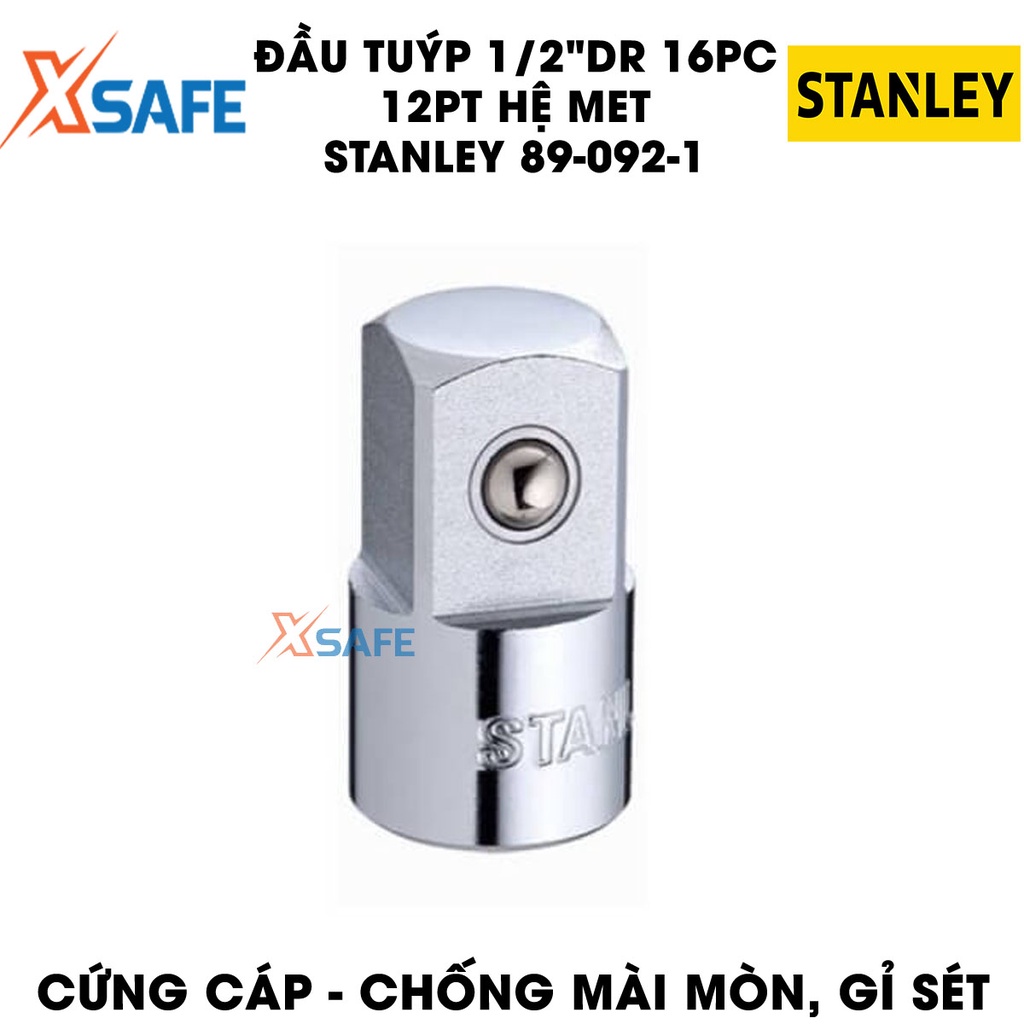 Đầu tuýp 1/2 inch DR 12PT HỆ MET STANLEY 89-092-1 16 chi tiết, đầu tuýp 12 góc, thép CR-V cứng cáp, không gỉ chính hãng