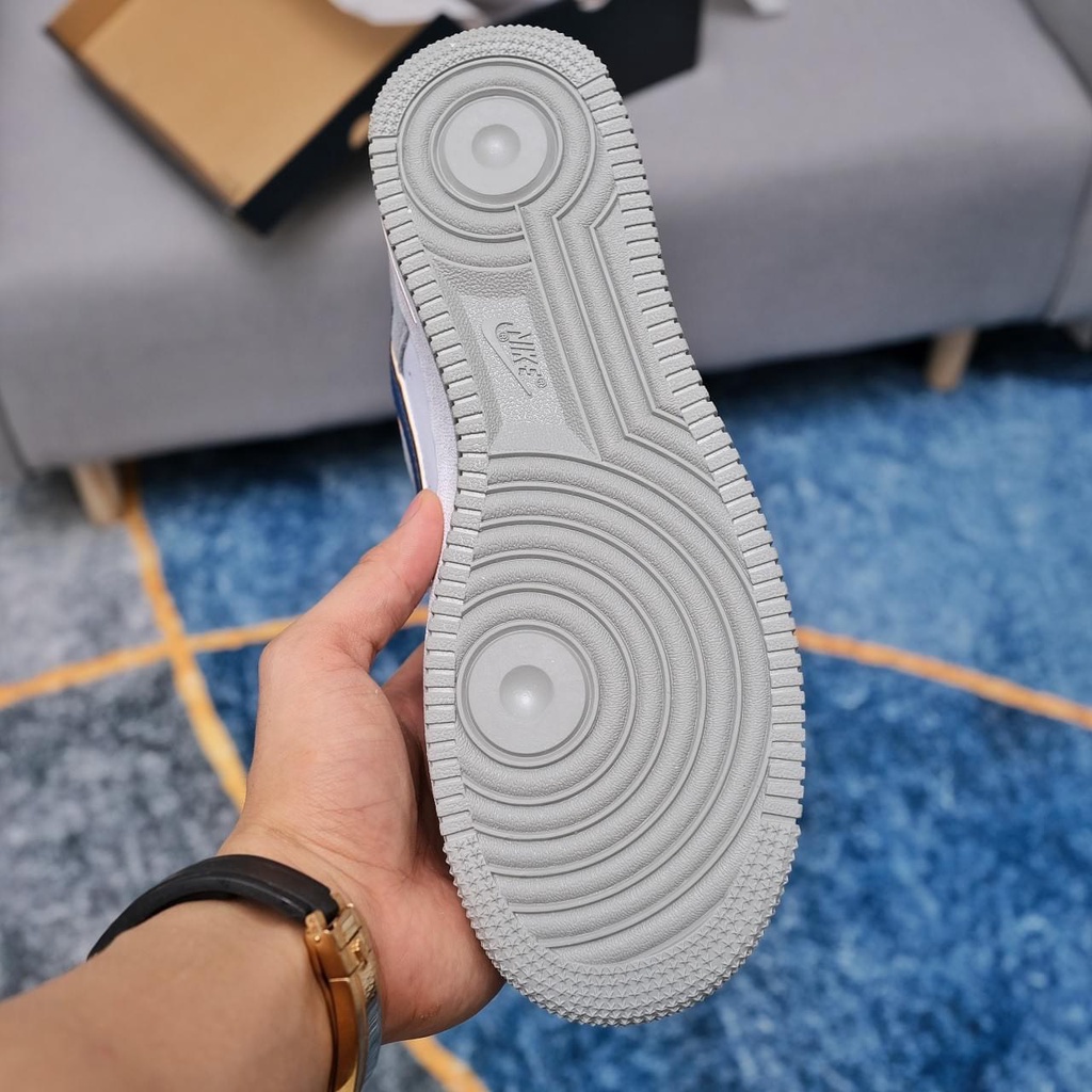 Giày Nike_Air Force 1 Cool grey xám gót cam, giày sneaker chuẩn hàng xịn, full bill + box bảo vệ