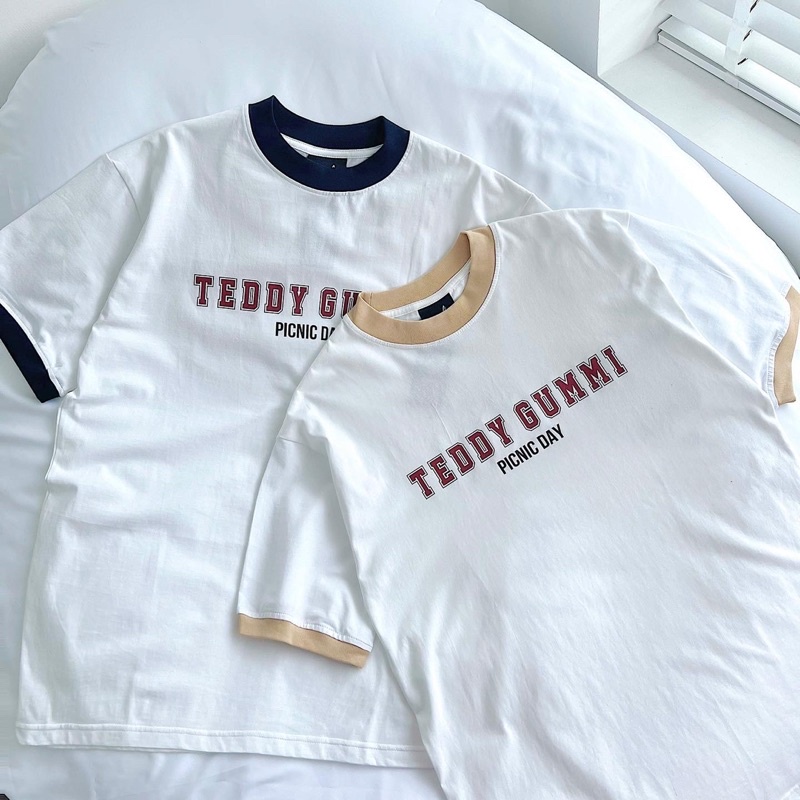 Áo thun tay lỡ unisex,thiết kế bo cổ nổi bật in hình Gummy