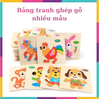 ♥freeship♥ đồ chơi xếp hình lắp ráp tranh ghép gỗ 3d nhiều hình ngộ nghĩnh - phát triển trí tuệ cho bé