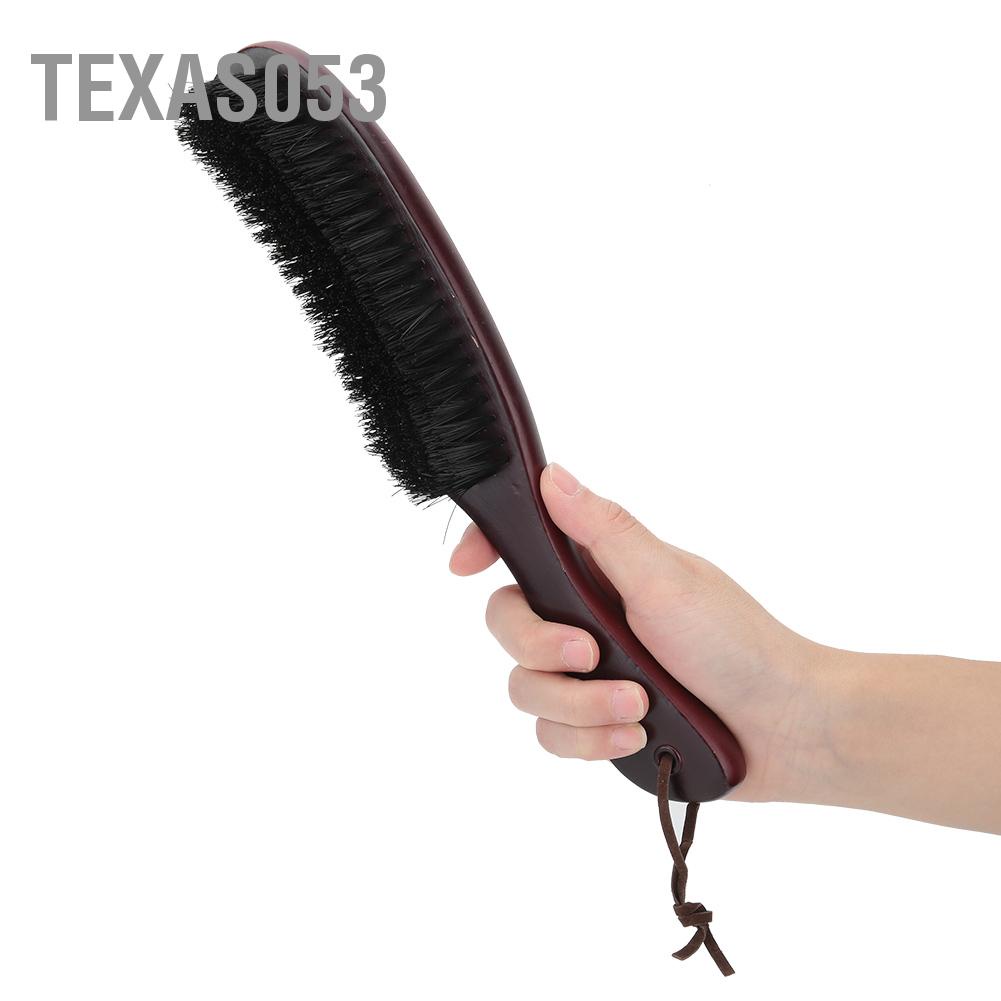 [Hàng mới về] Cọ chải râu tóc thẳng loại bỏ bụi bẩn tay cầm bằng gỗ hình dạng cong dành cho salon【Texas053】