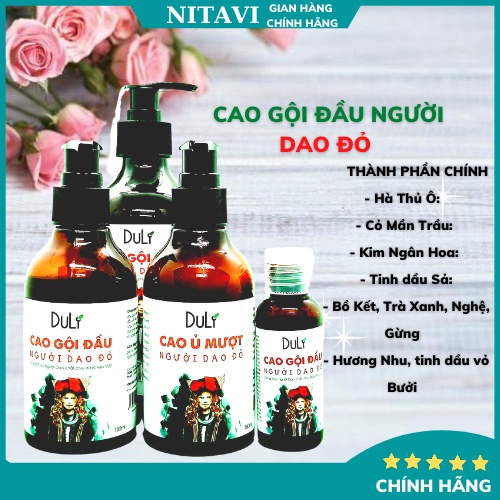 Dầu Gội Thảo Dược dược liệu DuliVina Người Dao Đỏ Ngừa Rụng, ủ Mượt Tóc cổ truyền