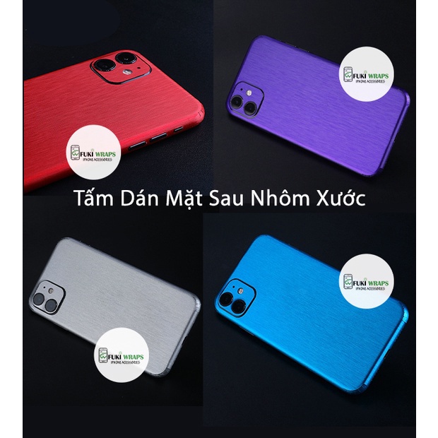 Tấm Dán Skin Nhôm Xước Full Viền Nhiều Màu Dành Cho 13prm , 12prm , 11prm , x, xs, xr , 6p , 7p - FukiShop