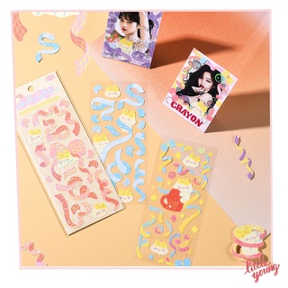 Sticker ruy băng nhiều màu sắc trang trí toploader