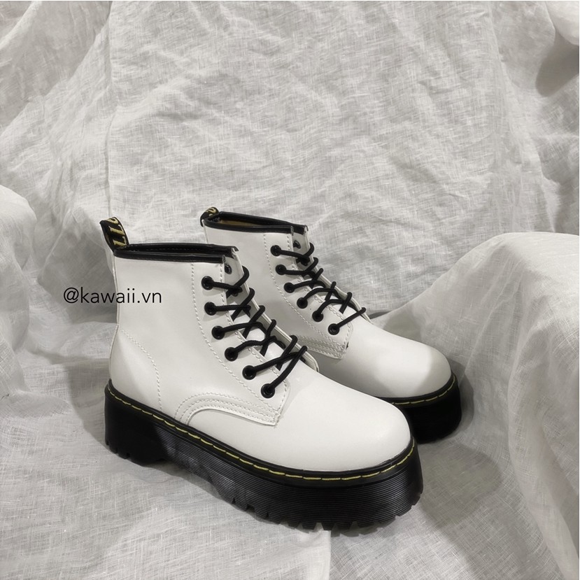 [Có sẵn] HIGH BOOTS (Phiên bản Đen &amp; Trắng ) - CỔ CAO ĐẾ DÀY 5CM CAO CẤP ( Ảnh thật shop tự chụp )