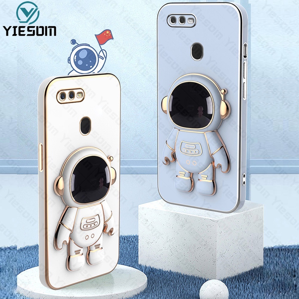 Ốp Điện Thoại Silicon Mềm Có Giá Đỡ Hình Vuông Mạ Sang Trọng Cho OPPO F9 F11 Pro F7 F5 F11 F9 Reno 4 2F 2