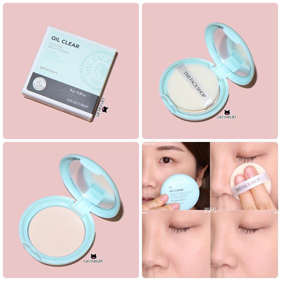 Phấn Trang Điểm The Face Shop Oil Clear Smooth Bright Powder 9g