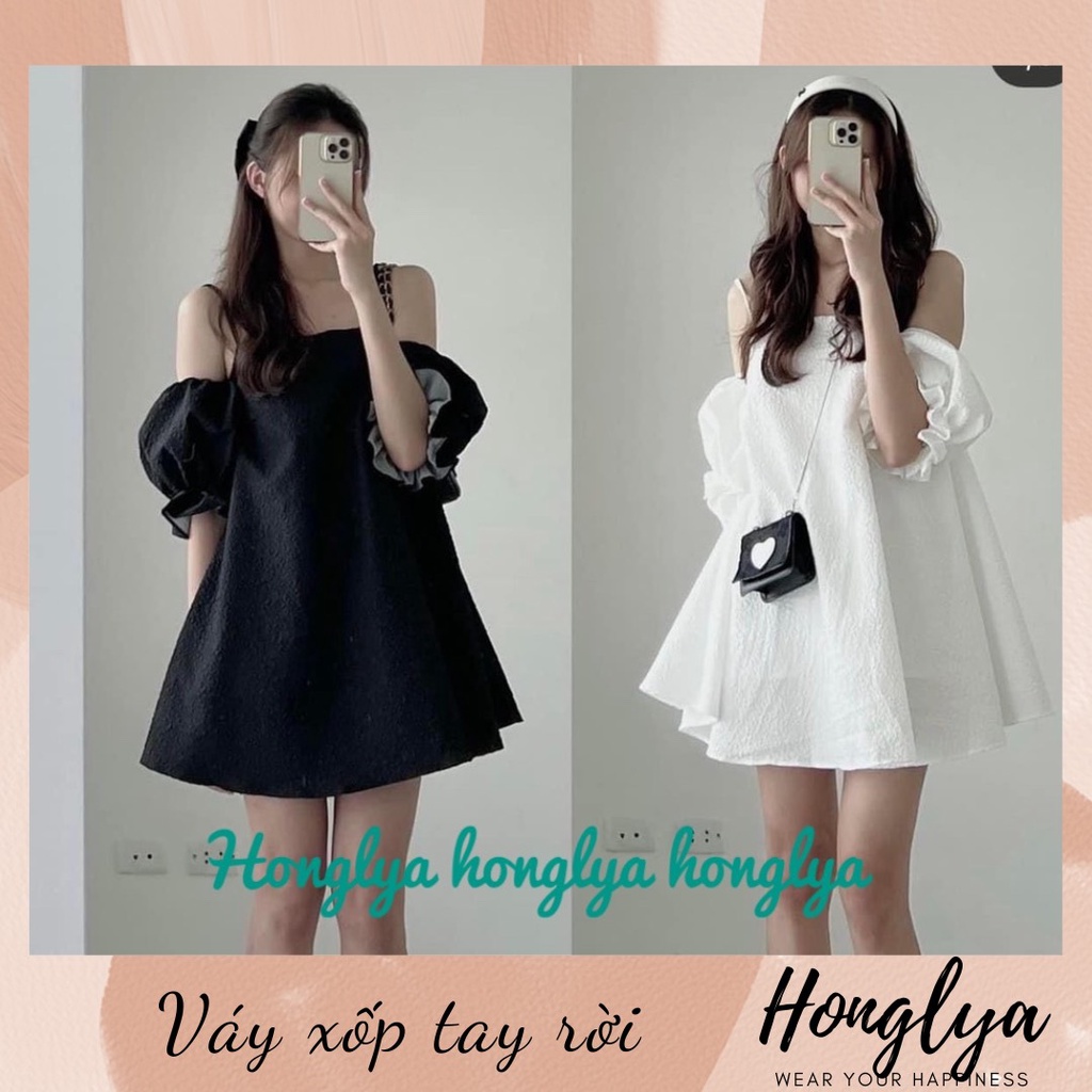 Đầm tiểu thư hai dây phần trễ vai có thể tháo rời