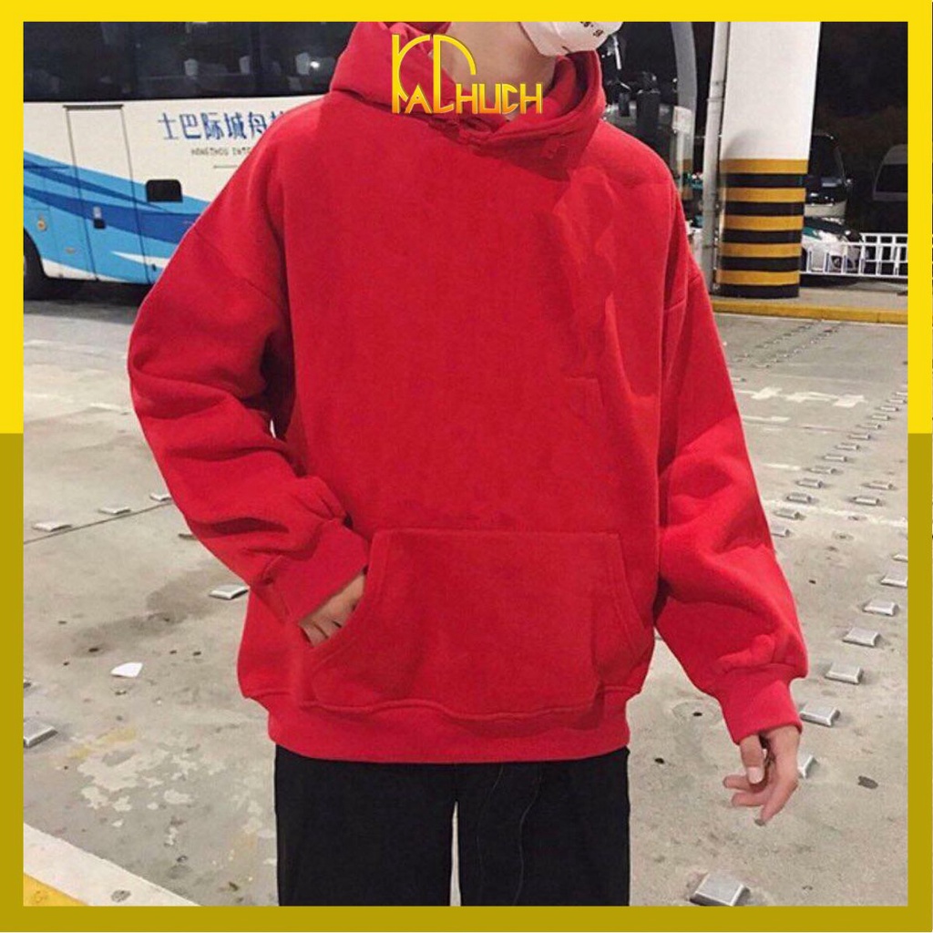 Áo hoodie nam nữ trơn nón 2 lớp