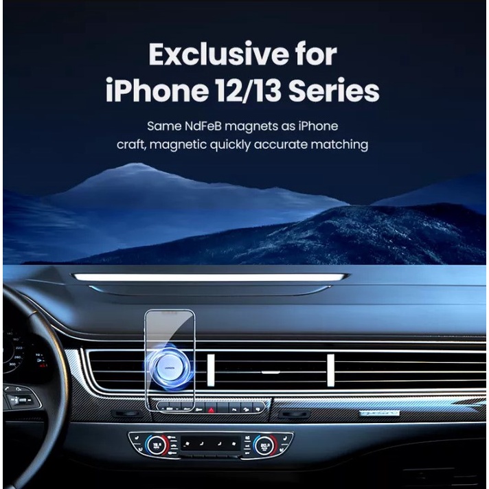 Giá đỡ điện thoại UGREEN từ tính gắn lỗ thông gió 3.5-7 inch thích hợp cho Samsung s22 iphone13 pro max iphone12 promax