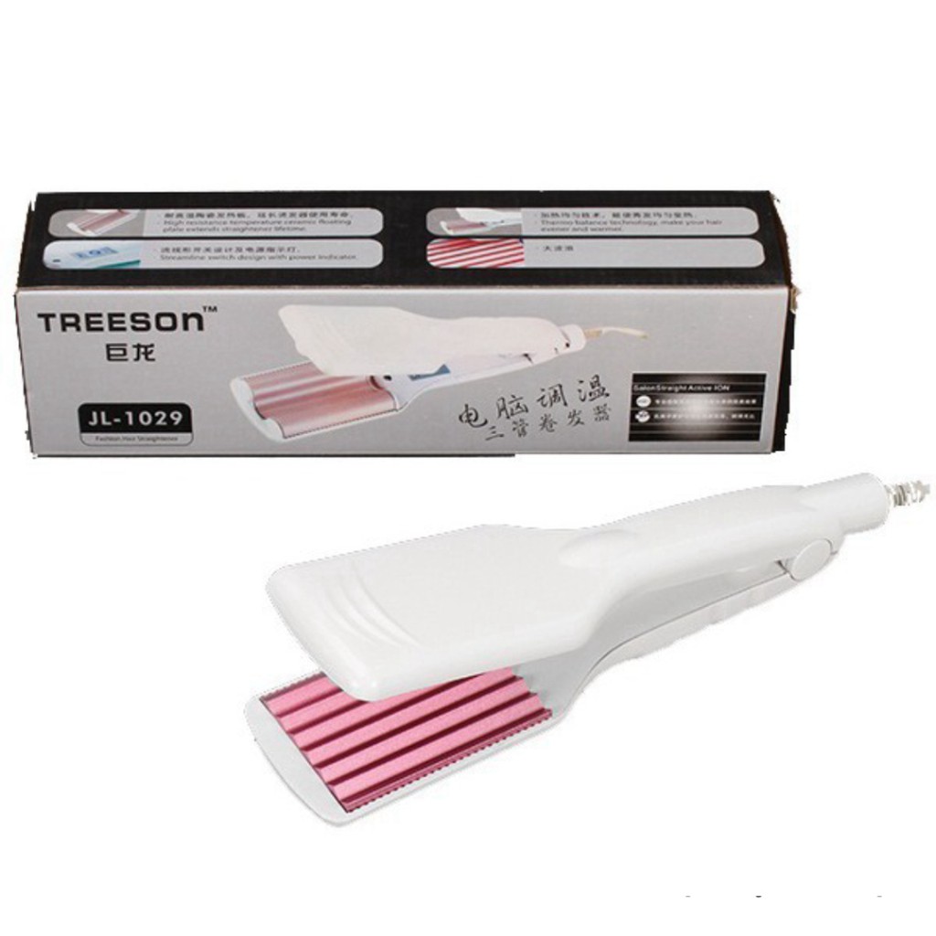 Máy sấy Tóc 2 chiều Kemesi+ Máy dập xù bản to TREESON+ Máy xoăn trục sứ+ Máy là tóc mini
