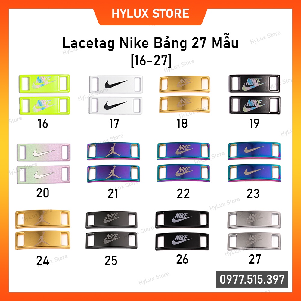 [25 mẫu] Phụ kiện giày Lacetags Nike Air Force bằng kim loại 25 mẫu