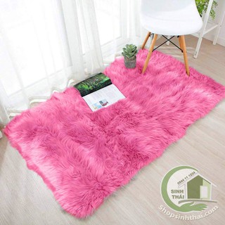 Thảm lông màu hồng 100cm x 160cm