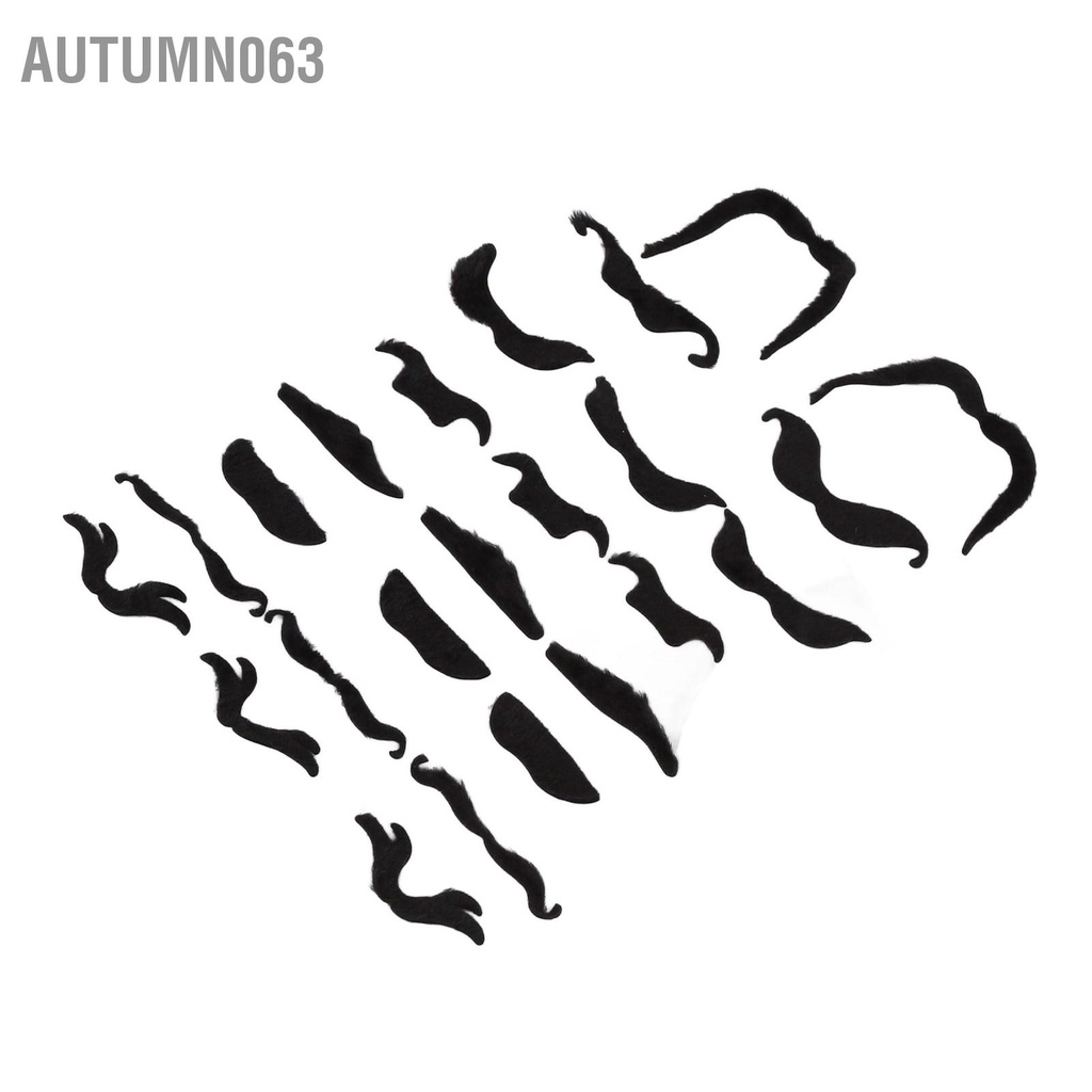 Autumn063 Bộ râu mày giả lông và ria mép nhân tạo hình bích ngắn với keo dán mặt sau cho bữa tiệc chủ đề