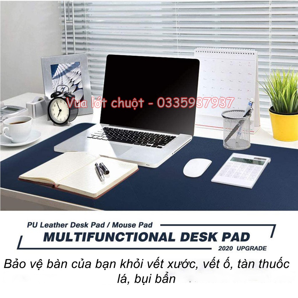 Lót chuột da 2 mặt chống nước chống bụi bẩn siêu bền kích thước 1mx40cm, 90x40cm, 80x40cm, 26x21cm