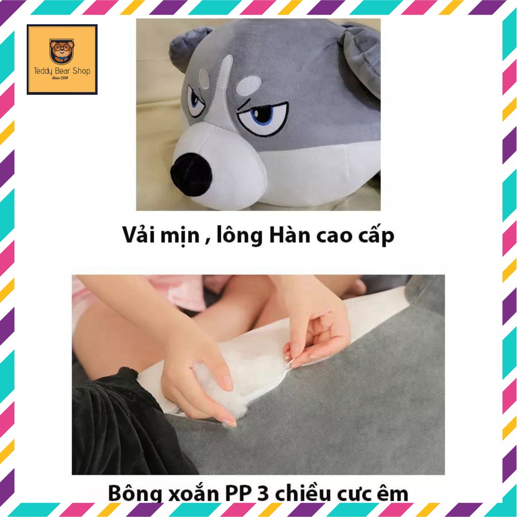 Gấu bông chó husky , chó husky mặc áo, husky nhồi bông, Chó Alaska [GIÁ GỐC TÂN XƯỞNG)