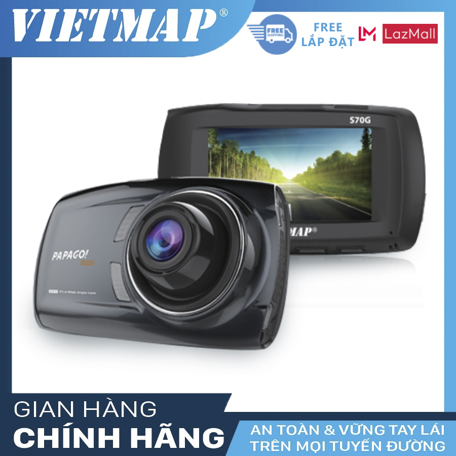 VIETMAP PAPAGO GOSAFE S70G + Mini VietMap - Camera Hành Trình Ô tô + Cảnh Báo Giao Thông - Lệch làn VM-PAPAGO | BigBuy360 - bigbuy360.vn