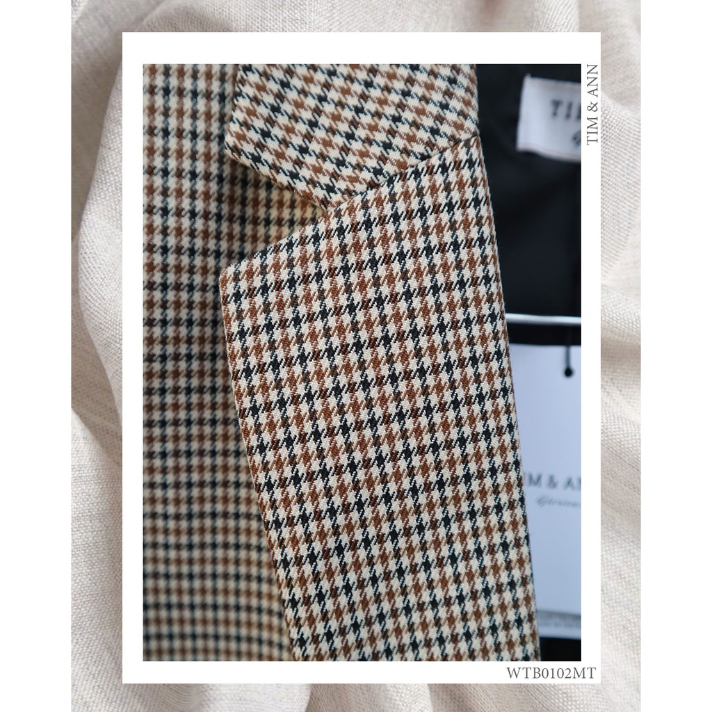 Áo Blazer Nữ Dáng Suông Caro Nâu 0102MT - Thời Trang Nữ Tim & Ann | BigBuy360 - bigbuy360.vn