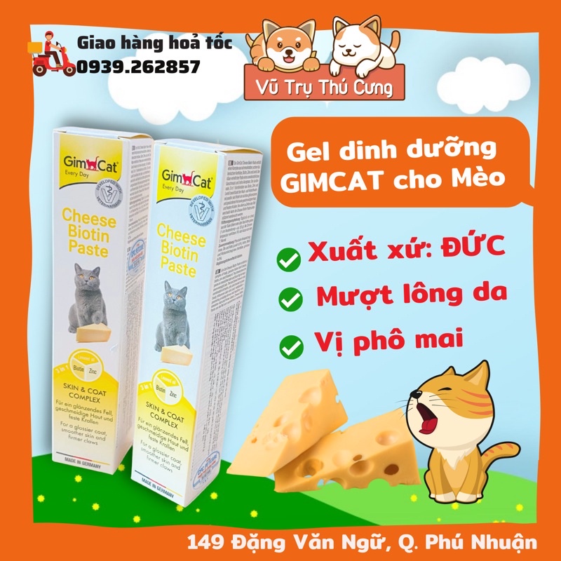 Gel dinh dưỡng cho mèo Gimcat, xuất xứ Đức, gel tiêu búi lông mèo Gimcat