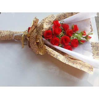 hoa giay lua - HOA HỒNG CÀNH (20 BÔNG giấy gấm)