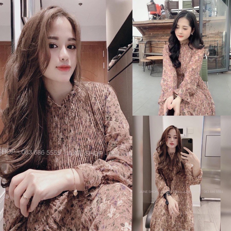 Đầm suông hoa nhí kèm belt dây
