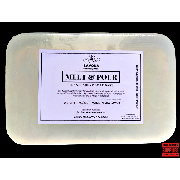 Phôi Xà Phòng Glycerin 1 kg - Glycerin Melt & Pour Soap Base 1 Kg