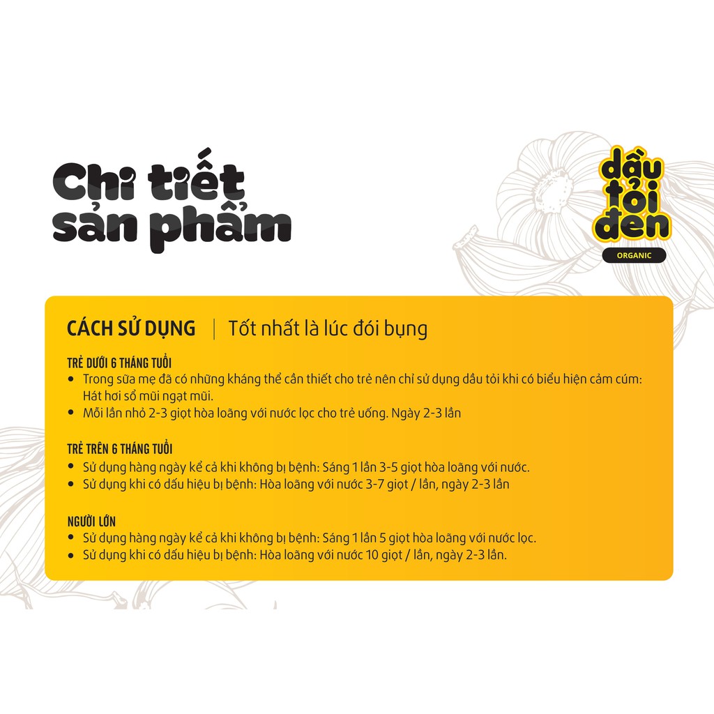 DẦU TỎI ĐEN ORGANIC ( Hỗ trợ điều trị Dứt Điểm Ho, Sổ Mũi, Cảm Cúm, Cảm Lạnh, Khò Khè Khó Thở, tăng sức đề kháng cho bé) | BigBuy360 - bigbuy360.vn
