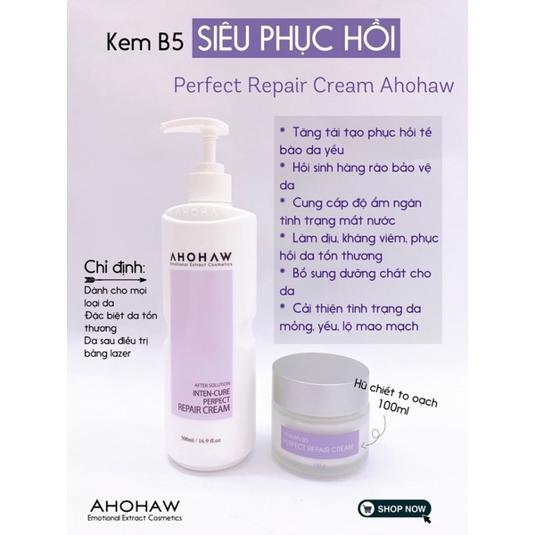 Kem Dưỡng B5 Phục Hồi Da Ahohaw Cream Perfect Repair