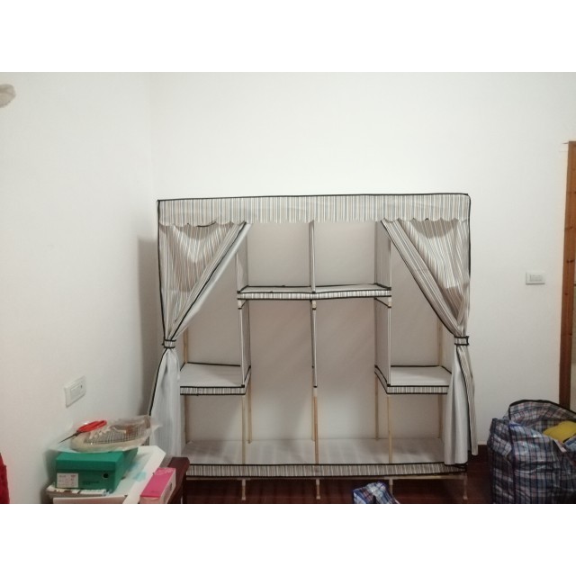 Tủ Vải khung gỗ 4 buồng - tu vai khung go 4 buong