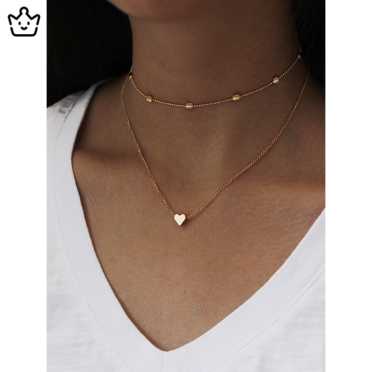 Vòng cổ Nhiều Lớp Mặt Trái Tim Thời Trang Dành Cho Nữ JP6