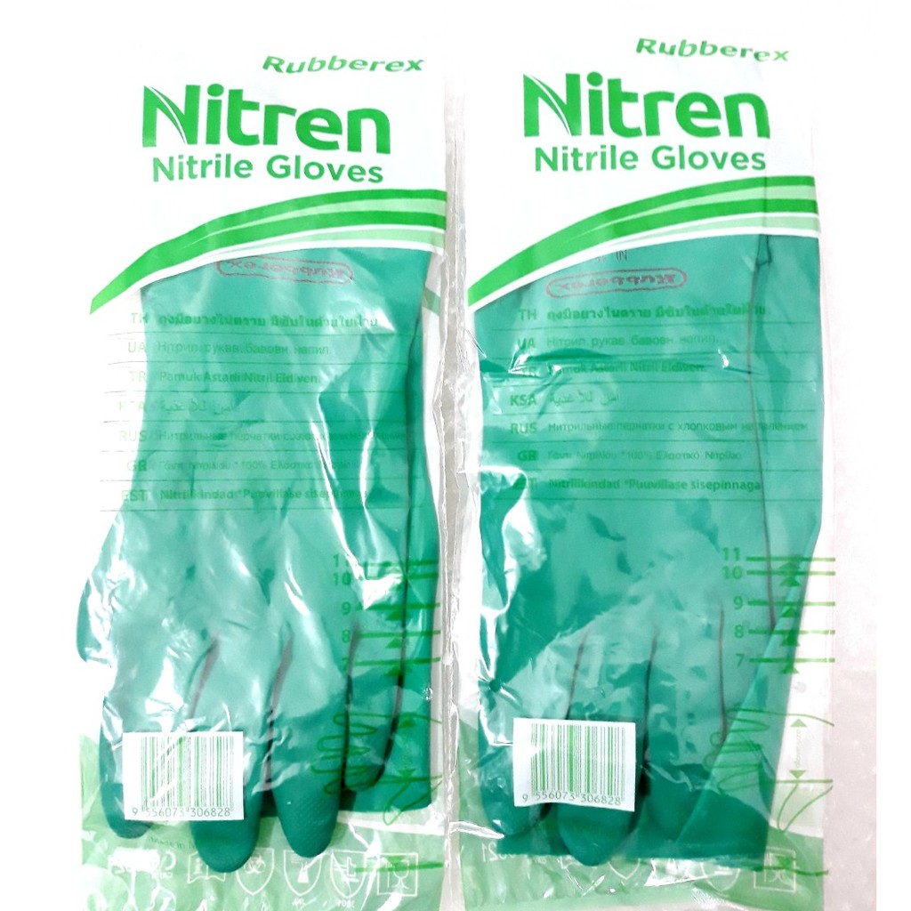 Găng Tay Xanh Rubberex Nitren Malaysia Số 7-8-9 (Size S,M,L)