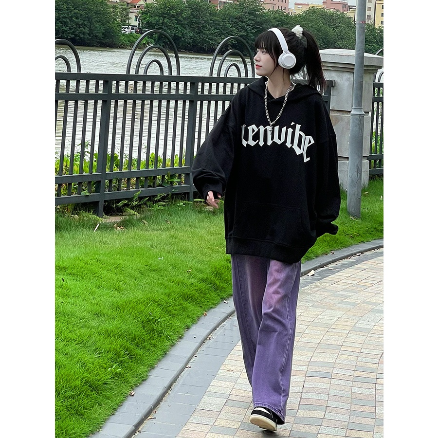 NRVP Áo Hoodie Nữ Tay Dài Dáng Rộng Thời Trang Phong Cách Hàn Quốc