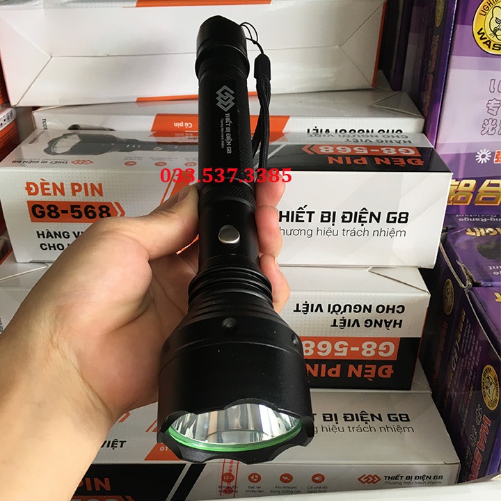 Đèn pin, đèn pin siêu sáng mini G8 - 568 thiết kế nhỏ gọn, tích hợp 3 chế độ chiếu sáng