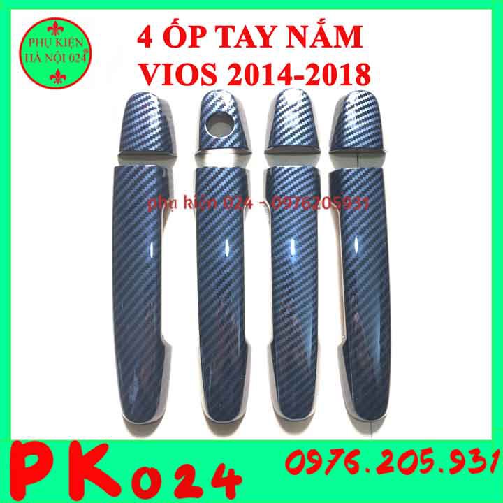 [Vios 2014-2018] Bộ Ốp Tay Nắm Hõm Cửa Vios 2014 2015 2016 2017 2018 Cacbon
