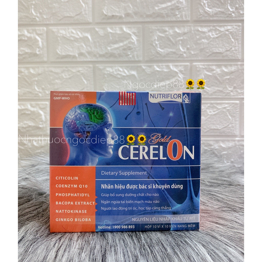 Viên uống CERELON GOLD hộp 100 viên giúp tăng tuần hoàn máu,cải thiện trí nhớ