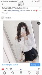 Chân váy viền ren đen/trắng