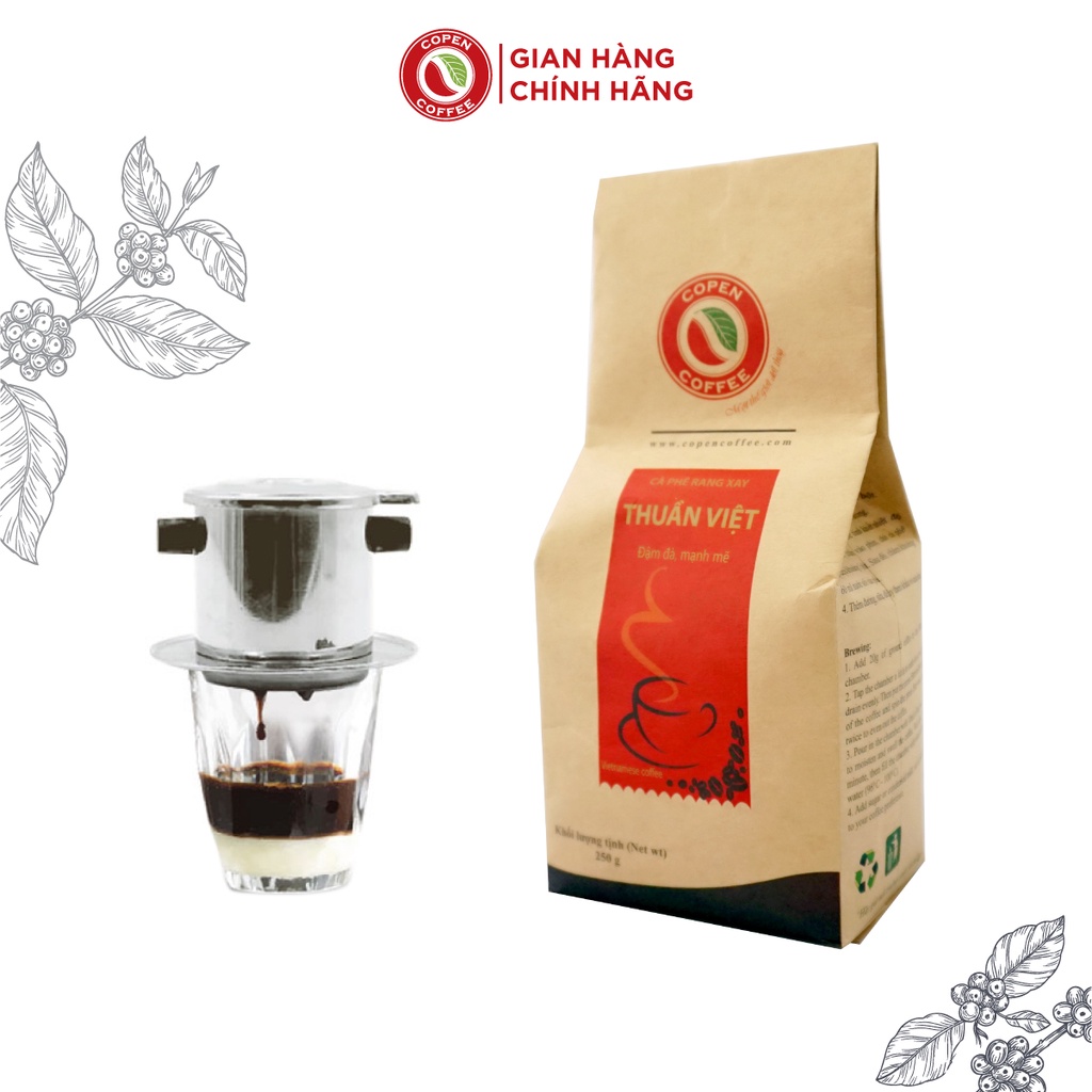 Cà Phê Rang Xay Thuần Việt Copen Coffee_ 250g đắng đậm đà