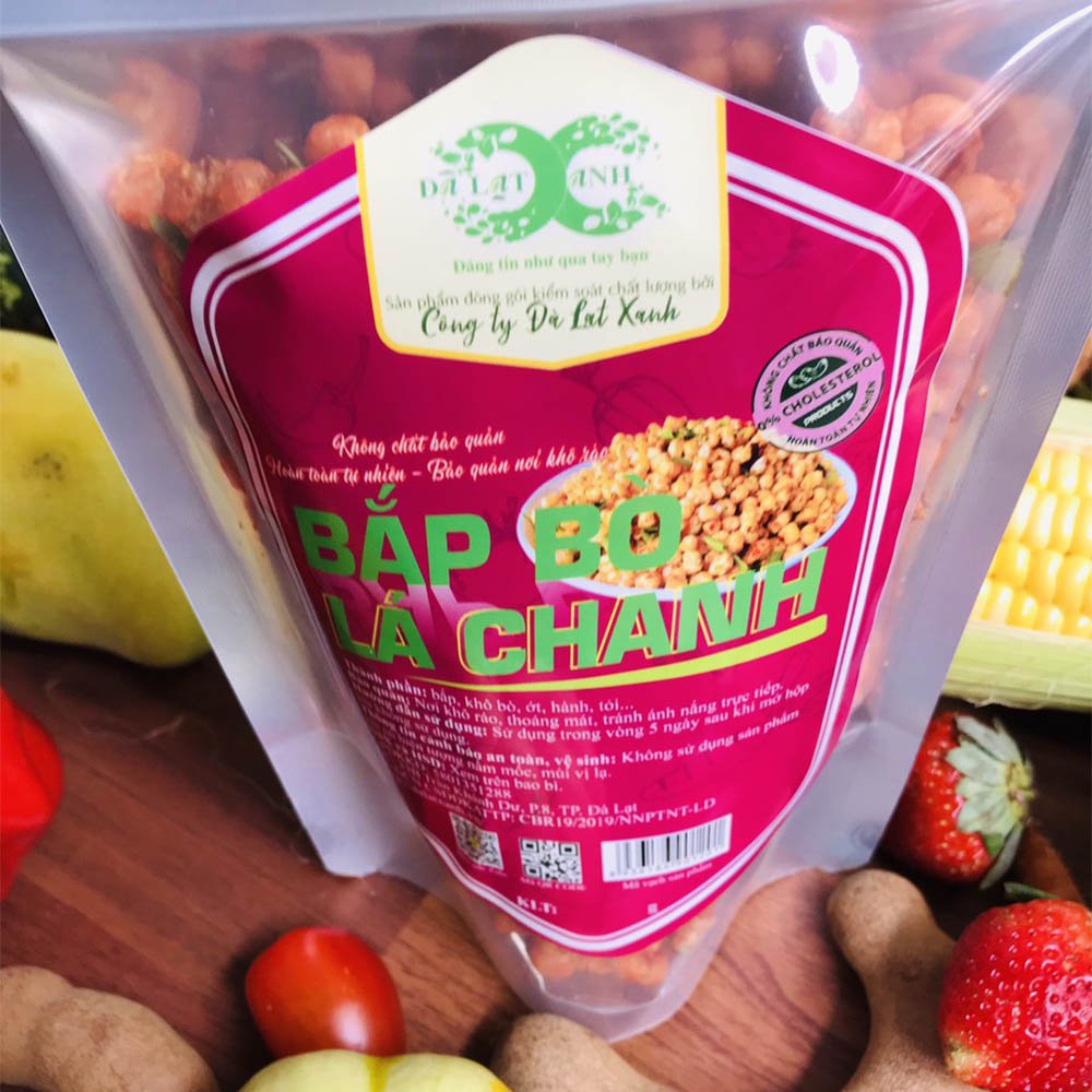 Bắp sấy bò lá chanh, hoàn toàn tự nhiên, không chất bảo quản 250g - Đà Lạt Xanh | BigBuy360 - bigbuy360.vn