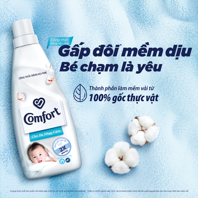 Nước Xả Vải Em Bé Comfort Cho Da Nhạy Cảm Túi 3.2L