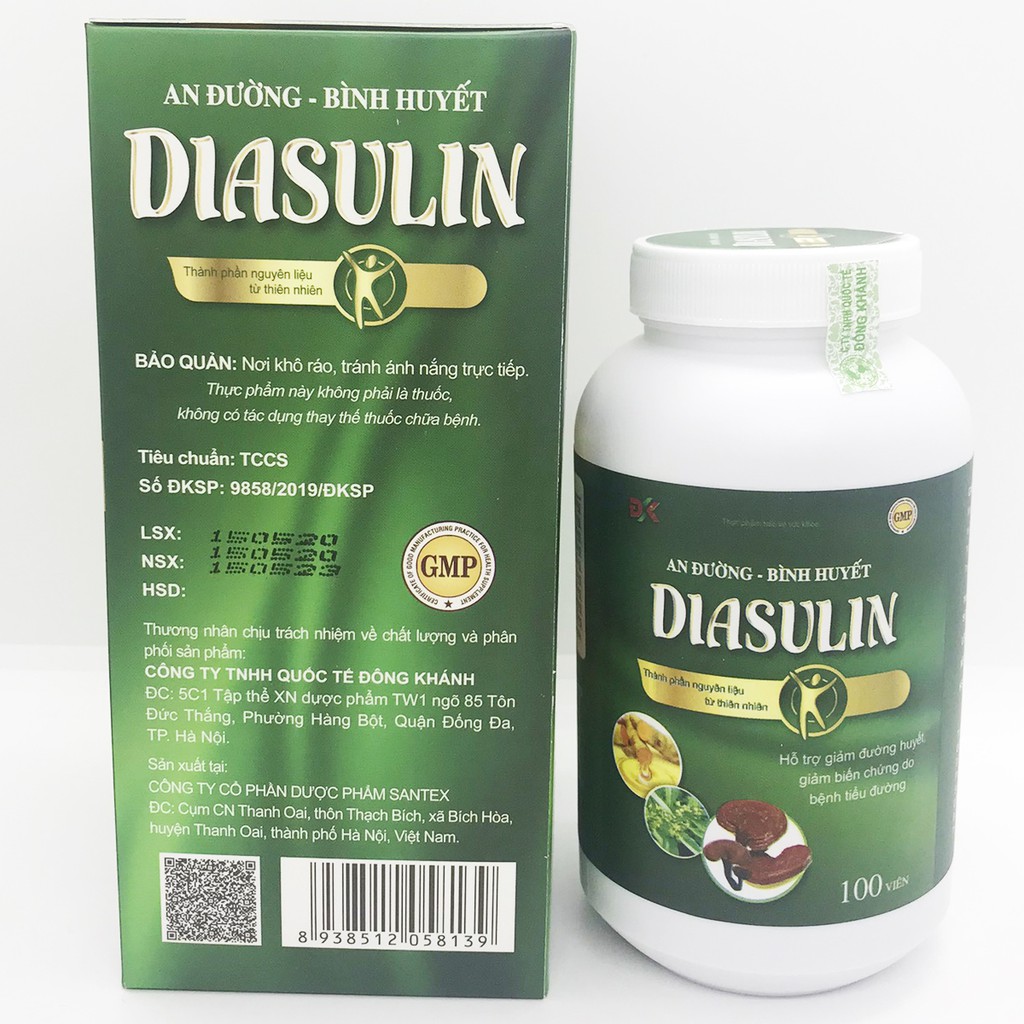 Diasulin - Hỗ trợ giảm đường huyết, giảm biến chứng do bệnh tiểu đường