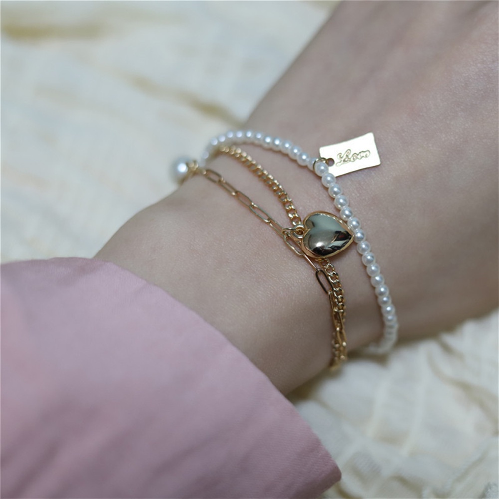1 Vòng Đeo Tay Đính Ngọc Trai Nhân Tạo Thời Trang Dành Cho Nữ