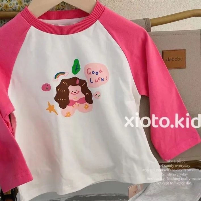 Áo Thun Tay Dài Thời Trang Xuân Thu 2022 Mới Cho Bé Gái