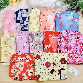 Pijama kate Thái quần dài tay ngắn