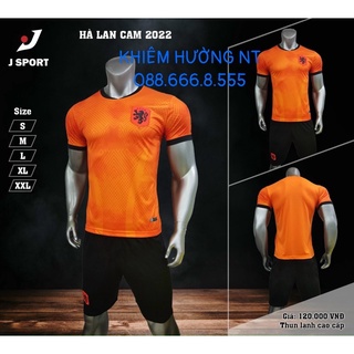 Áo Đá Bóng Đội Tuyển Hà Lan Cam Thun Lạnh 2023-2024
